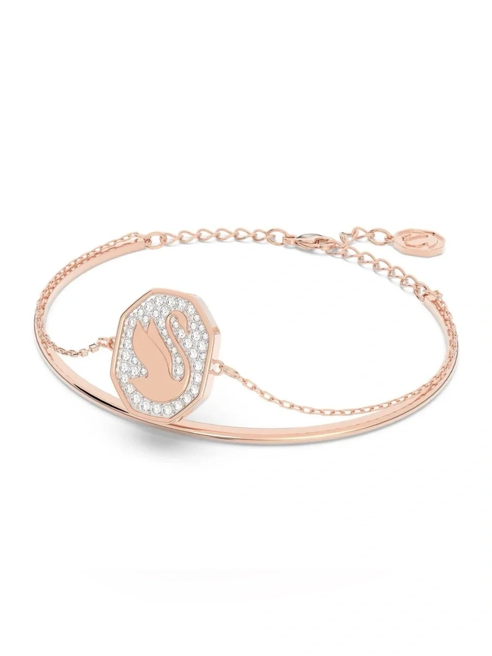 Swarovski Rose Gold Swan Crystal Halo Bracelet